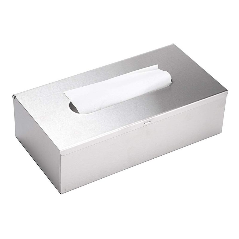 Sumnacon Rectangular Tissue Box Cover - Stylish Stainless Steel Paper Facial Cover  Modern Metal Tissue Box Holder for Bedroom/Bathroom/Vanity/Countertop/Dresser/Night Stand/Office/Car  Brushed Nickel - Image 1